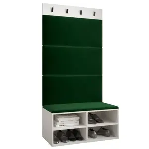 Előszobafal Miro fehér panel zöld kép