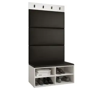 Előszobafal Miro fehér panel fekete eco kép