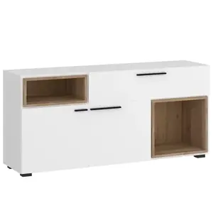 Komód Marlow MRLK04 2D1S fehér alpesi/tölgy honey castello kép
