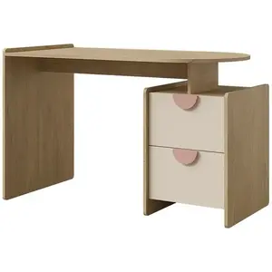 Íróasztal Lexi 12l/P Cremona/Macadamia/Rózsaszín kép