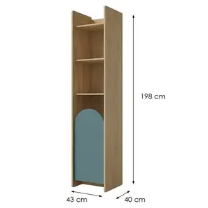 Regál Lexi 3p Cremona/Macadamia/Tengeri kép