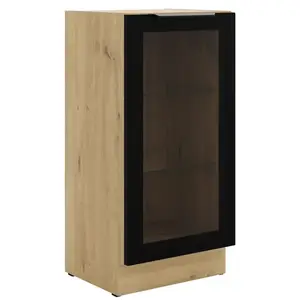 Konyhaszekrény - vitrin fekete/artisan 40DW 1F BB kép