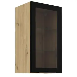 Konyhaszekrény - vitrin fekete/artisan 40GS-72 1F kép