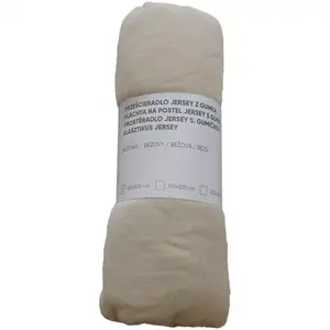 Jersey lepedő gumiszalaggal drapp 200x220 kép