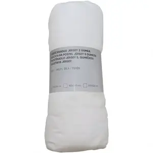 Jersey lepedő gumiszalaggal fehér 200x220 kép