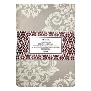 Ágynemű Classic pamut ecru/világosszürke 220x200 + (2) 70x80 Merkury Home kép
