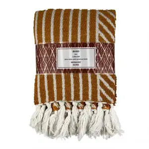 Boho takaró 130x160 mustár Merkury Home kép