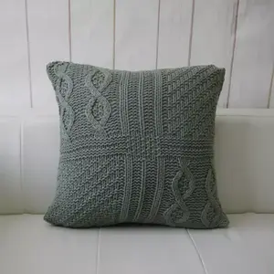 Párnahuzat kötött 40x40 szürke kép
