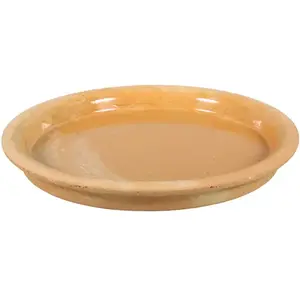Virágcserép tál DISKO kerámia bézs melír d28cm kép