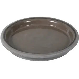 Virágcserép tál DISKO kerámia bazalt melír d32cm kép