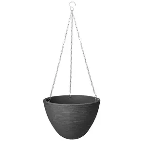Függesztett bordázott virágcserép antracit 33×h25 cm kép