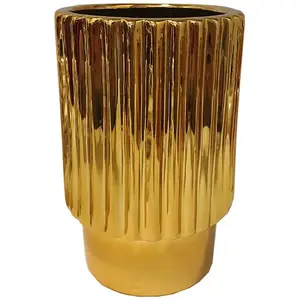 Virágcserép YS44128-S Electroplating Effect D12xh18 Gold kép