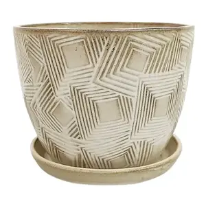 Virágcserép R991-7.5SC-HZY 19, 5x19, 5x16 cm bézs kép