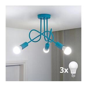LED gyerekszobai felületre szerelhető csillár OXFORD 3xE27/15W/230V kék W-2016/3 TRQ kép