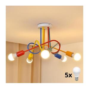 LED gyereklámpa OXFORD 5xE27/15W/230V mennyezeti W-2016/5 MIX/H kép