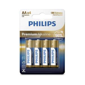Philips LR6M4B/10 - 4 db AA PREMIUM ALKALINE 1, 5V 3200mAh alkáli elem Phil-LR6M4B/10 kép