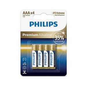 Philips LR03M4B/10 - 4 db AAA PREMIUM ALKALIN elem 1, 5V 1320mAh Phil-LR03M4B/10 kép