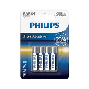 Philips LR03E4B/10 - 4 db AAA Ultra Alkáli elem 1, 5V 1250mAh Phil-LR03E4B/10 kép