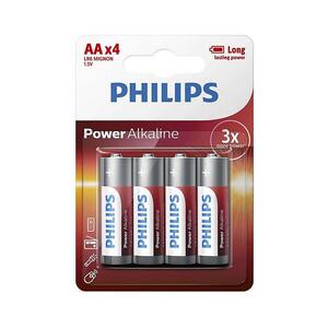 Philips LR6P4B/10 - 4 db AA POWER ALKALINE 1, 5V 2600mAh alkáli elem Phil-LR6P4B/10 kép