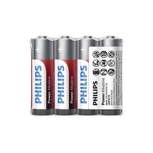 Philips LR6P4F/10 - 4 db alkáli elem AA POWER ALKALINE 1, 5V 2600mAh Phil-LR6P4F/10 kép