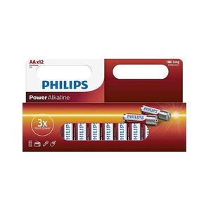 Philips LR6P12W/10 - 12 db alkáli elem AA POWER ALKALINE 1, 5V 2600mAh Phil-LR6P12W/10 kép