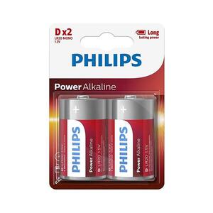 Philips LR20P2B/10 - 2 db alkáli elem D POWER ALKALINE 1, 5V 14500mAh Phil-LR20P2B/10 kép