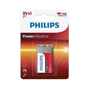 Philips 6LR61P1B/10 - Alkáli elem 6LR61 POWER ALKALINE 9V 600mAh Phil-6LR61P1B/10 kép