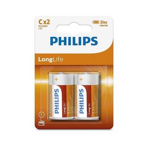 Philips R14L2B/10 - 2 db C méretű Zn-klorid elem LONGLIFE 1, 5V 2800mAh Phil-R14L2B/10 kép