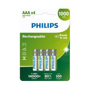 Philips R03B4RTU10/10 - 4 db újratölthető AAA NiMH akkumulátor 1, 2V/1000 mAh Phil-R03B4RTU10/10 kép