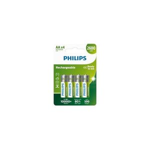 Philips R6B4B260/10 - 4 db AA NiMH újratölthető akkumulátor 1, 2V/2600 mAh Phil-R6B4B260/10 kép