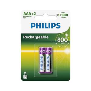 Philips R03B2A80/10 - 2 db töltehető elem AAA MULTILIFE NiMH/1, 2V/800 mAh Phil-R03B2A80/10 kép