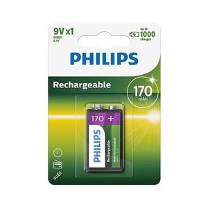 Philips 9VB1A17/10 - MULTILIFE NiMH 9V 170 mAh újratölthető akkumulátor Phil-9VB1A17/10 kép