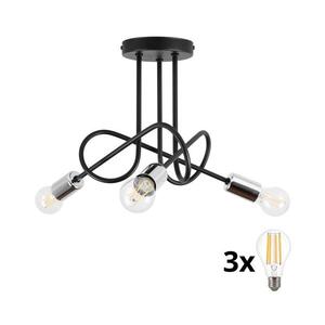 Felületre szerelhető csillár OXFORD 3xE27/15W/230V W-2016/3 BK+CH/H kép