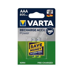 Varta 56703 - 2 db újratölthető AAA NiMH akkumulátor 800mAh 1, 2V 56703101402 kép