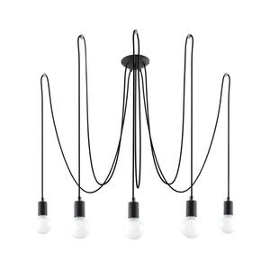SL.0371 - Csillár zsinóron EDISON 5 5xE27/60W/230V pók fekete SL.0371 kép