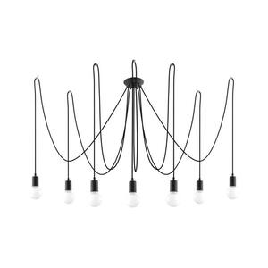 SL.0372 - Csillár zsinóron EDISON 7 7xE27/60W/230V pók fekete SL.0372 kép