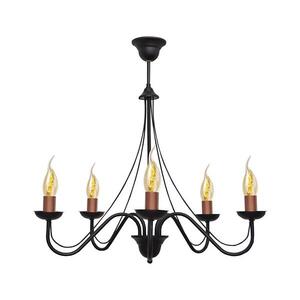 Csillár zsinóron MALBO III 5xE14/60W/230V W-2940/5 BK+BR kép