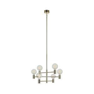 Markslöjd 106418 - Csillár rúdon CAPITAL 6xE27/60W/230V sárgaréz 106418 kép