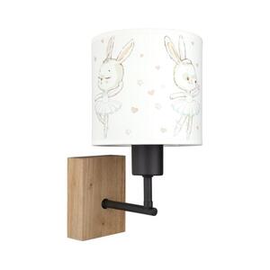 Brilagi - Fali lámpa BOBO WOOD 1xE27/25W/230V tölgy/fekete/fehér/nyuszik BG1561+BG5580 kép