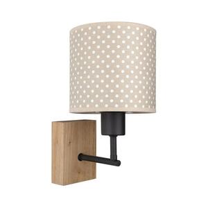 Brilagi - Fali lámpa BOBO WOOD 1xE27/25W/230V tölgy/fekete/bézs/pöttyös BG1561+BG5581 kép