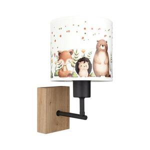 Brilagi - Fali lámpa BOBO WOOD 1xE27/25W/230V tölgy/fekete/fehér/állatmintás BG1561+BG5587 kép