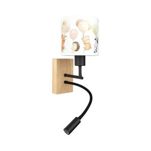 Brilagi - LED Flex. lámpa BOBO WOOD 1xE27/25W/230V + LED/3W tölgy/fekete/fehér/állatmintás. BG1564+BG5577 kép