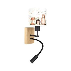Brilagi - LED Flex. lámpa BOBO WOOD 1xE27/25W/230V + LED/3W tölgy/fekete/fehér/állatmintás BG1564+BG5587 kép