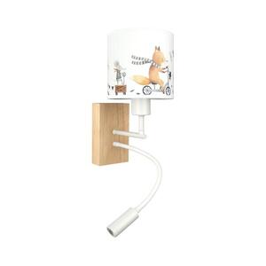 Brilagi - LED Flex. lámpa BOBO WOOD 1xE27/25W/230V + LED/3W tölgy/fehér/állatminta BG1565+BG5578 kép