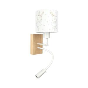 Brilagi - LED Flex. lámpa BOBO WOOD 1xE27/25W/230V + LED/3W tölgy/fehér/nyuszik BG1565+BG5580 kép