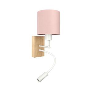 Brilagi - LED Flex. lámpa BOBO WOOD 1xE27/25W/230V + LED/3W tölgy/fehér/rózsaszín BG1565+BG5582 kép