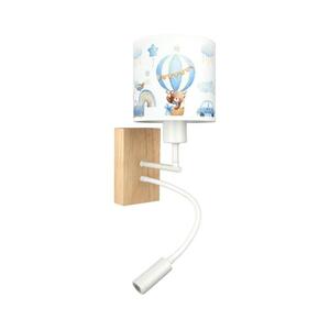 Brilagi - LED Flex. lámpa BOBO WOOD 1xE27/25W/230V + LED/3W tölgy/fehér/kék/maci. BG1565+BG5585 kép