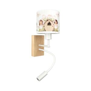 Brilagi - LED Flex. lámpa BOBO WOOD 1xE27/25W/230V + LED/3W tölgy/fehér/rózsaszín/tündérfények BG1565+BG5586 kép