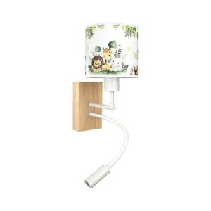 Brilagi - LED Flex. lámpa BOBO WOOD 1xE27/25W/230V + LED/3W tölgy/fehér/zöld/dzsungel. BG1565+BG5588 kép
