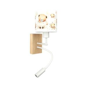 Brilagi - LED Flex. lámpa BOBO WOOD 1xE27/25W/230V + LED/3W tölgy/fehér/mackók BG1565+BG5590 kép